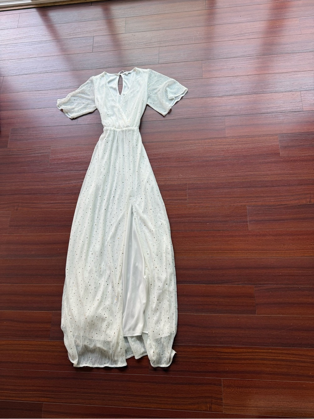 Women's White Eyelet Maxi Dress - Elegant Summer Style